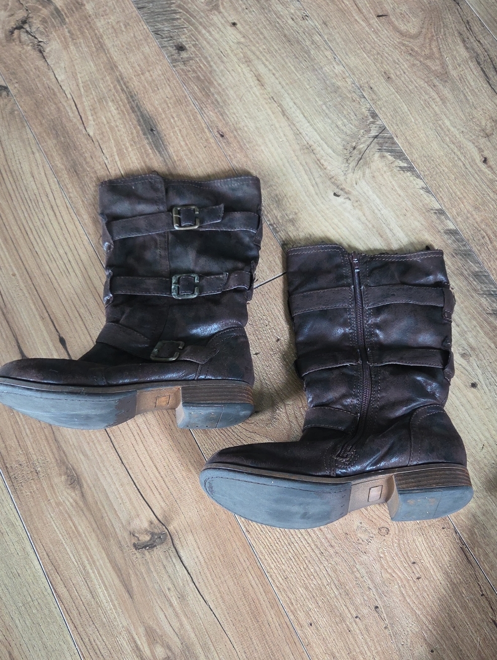Y Not? | Franklin Brown Mid-Calf Buckle Boots